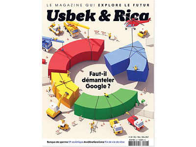 Usbek&Rica 3d c4d construction cover google illustration magazine
