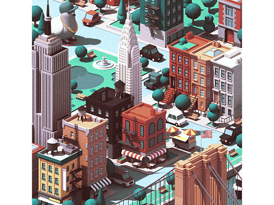 New York 3d c4d illustration isometric new york new york city nyc urban