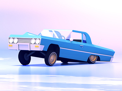 Lowrider 3d c4d car custom hiphop illustration lowrider