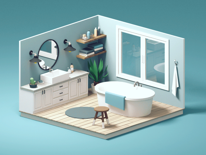 Bathroom 3d animation bathroom c4d decoration home house illustration interior design