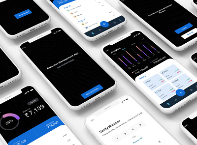 UI design for an expenses management app (Multiple Screens) app branding design designer expenses flat minimal ui ux