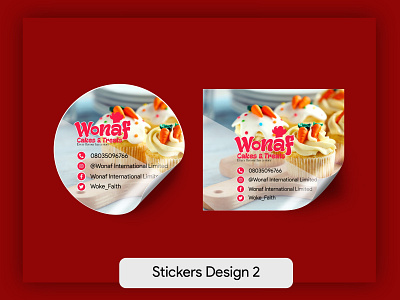 Sticker Design For WONAF Cakes and Treats. brand branding branding design cakes design graphicdesign minimal pastries printing product proffessional