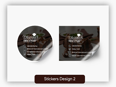 Stickers Design For Wonaf Cakes and Treats brand branding branding design cakes design designer graphicdesign logo logodesign pastries