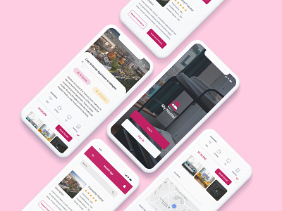 Hostel Booking App Multiple Screens Design