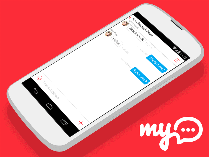 myChat app concept android animation chat clean gif interface message messenger smile sticker talk ui