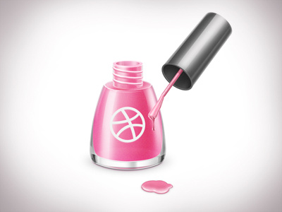Dribbble Nail Polish brush dribbble glass illustration nail polish photoshop pink shapes techdesign