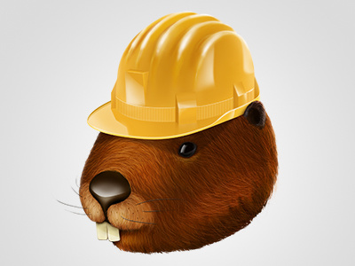 Busy Beaver animal beaver builder fur head helmet photoshop teeth