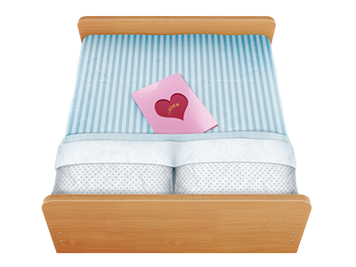 Time To Bed (rebound) bed bed linen card heart photoshop pillows wood