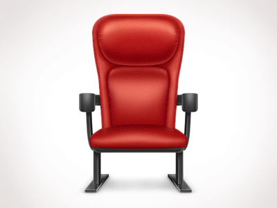 Cinema Chair chair cinema empty free freebies icon icons illustration kit leather movie pack photoshop pixel red seat set shapes