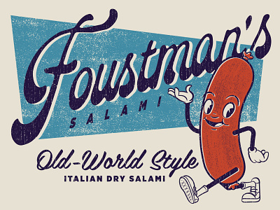 Foustman's Salami branding design illustration salami