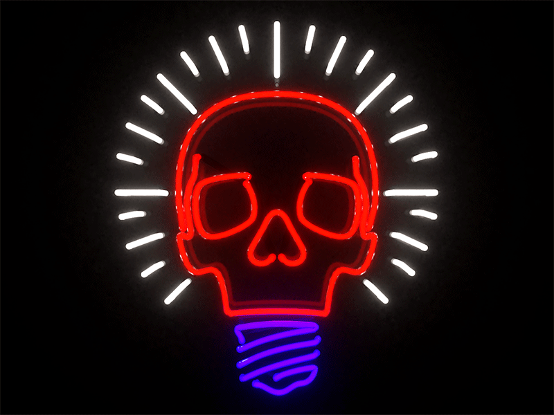 Skulb Flicker 3d blender3d neon photorealism skull