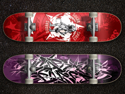 Graffiti styles skateboards