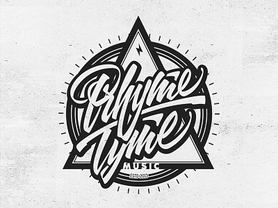 Prhyme Tyme brush calligraphy handstyle handtype lettering letters logo script