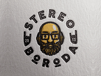 Stereoboroda. The promo label badge hipster illustration label letters logo music retro