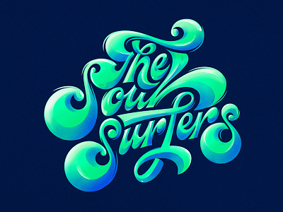 The Soul Surfers funk handtype lettering logo music retro