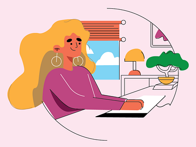 Illustration: woman typing flat flat illustration illustration illustrator keyboard typing woman