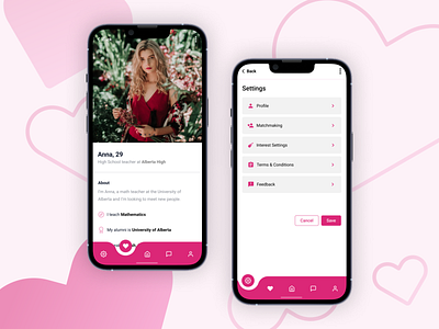 Dating App — Detail & Settings View app app design concept concept design dating dating app teacher teachers ui ui design ux ux design