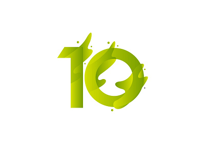 Ten anniversary branding design gradient green happiness happy illustration logo logodesign nuember ten number number one symbol symbol icon ten ui vector