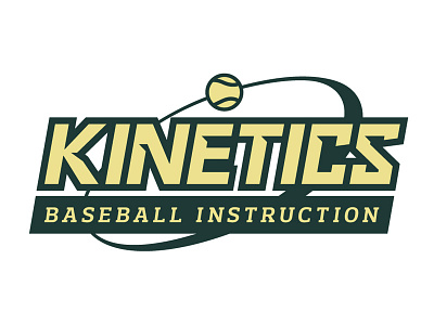 Kinetics Baseball Instruction Logo baseball fast instruction logo sport science sports training type typography