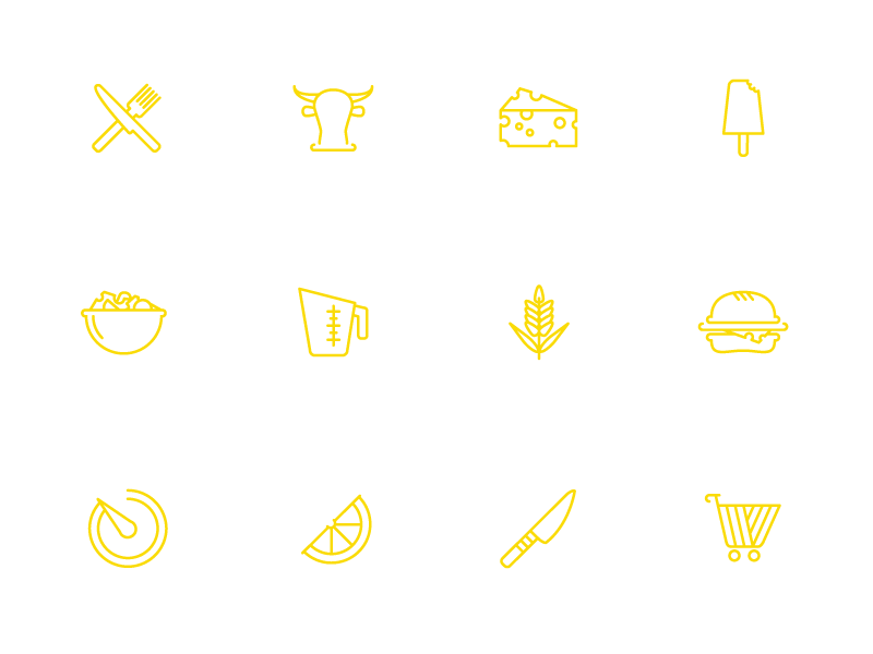 Foodiecons food icons lines