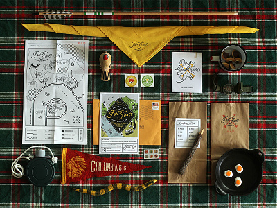 Fort Fox Wilderness Camp boy scouts branding camping illustration invitation map merit badge outdoors script wilderness