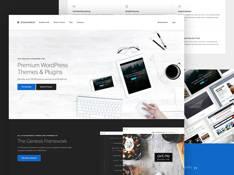 Redesign of StudioPress themes wordpress genesis framework layout website