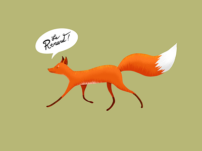 Le Renard! animal childrens fox french illustration texture wildlife