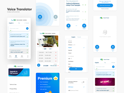 Voice Translator app application currency exchange design interaction interface mobile mobile app translator ui ux voice