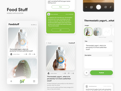 Food Stuff - Healthy food app application bio camera design diet eating food food app healthy heath interaction interface mobile mobile app products review ui ux vitamins