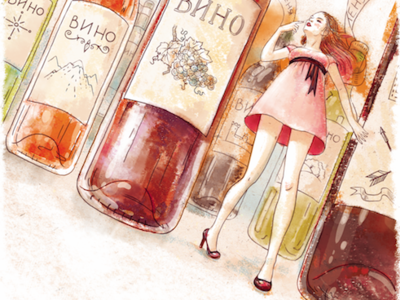 Drink me alica beverages drinks girl illustration wine wonderland