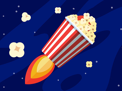 A part of space storyboard for Google cinema google illustration movie popcorn rocket storyboard