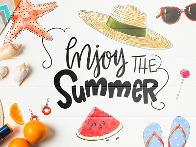 Free summer illustrations download earrings flip-flop free free download glasses hat illustration illustrations sea sea star star summer watermelon