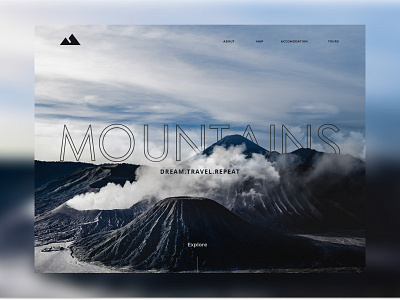 Mountains-concept site concept design interface minimal nature photoshop typography website