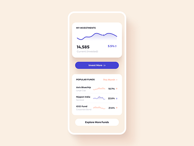 Mutual Fund App Concept • UI/UX Design Concept app appuiux fintech growwapp minialappdesign minimal mobileux mutualfund mutualfundapp startup stockmarket ui ui design uidesign uiux upstox ux