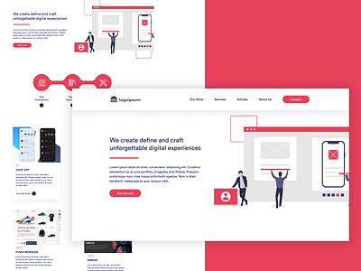 Digital Agency v7 2020 2020 trend agency agency website branding clean company design digital figma landing page minimal photoshop web design