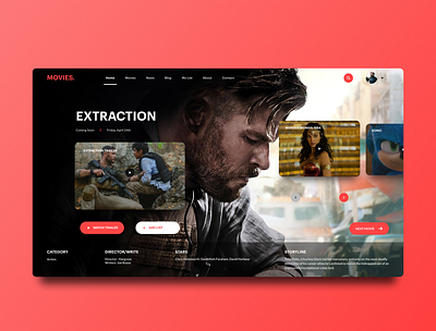 Movies Website Concept 2020 2020 trends clean design figma minimal movies simple typography web web design webdesign website