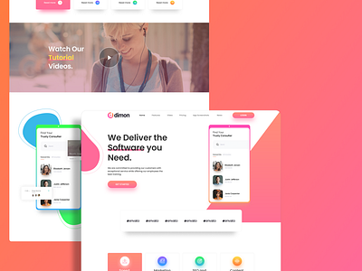 Dimon Website Redesign Concept 2020 2020 trend clean company concept design digital figma font gradient landing page minimal photoshop redesign simple trending web web design website