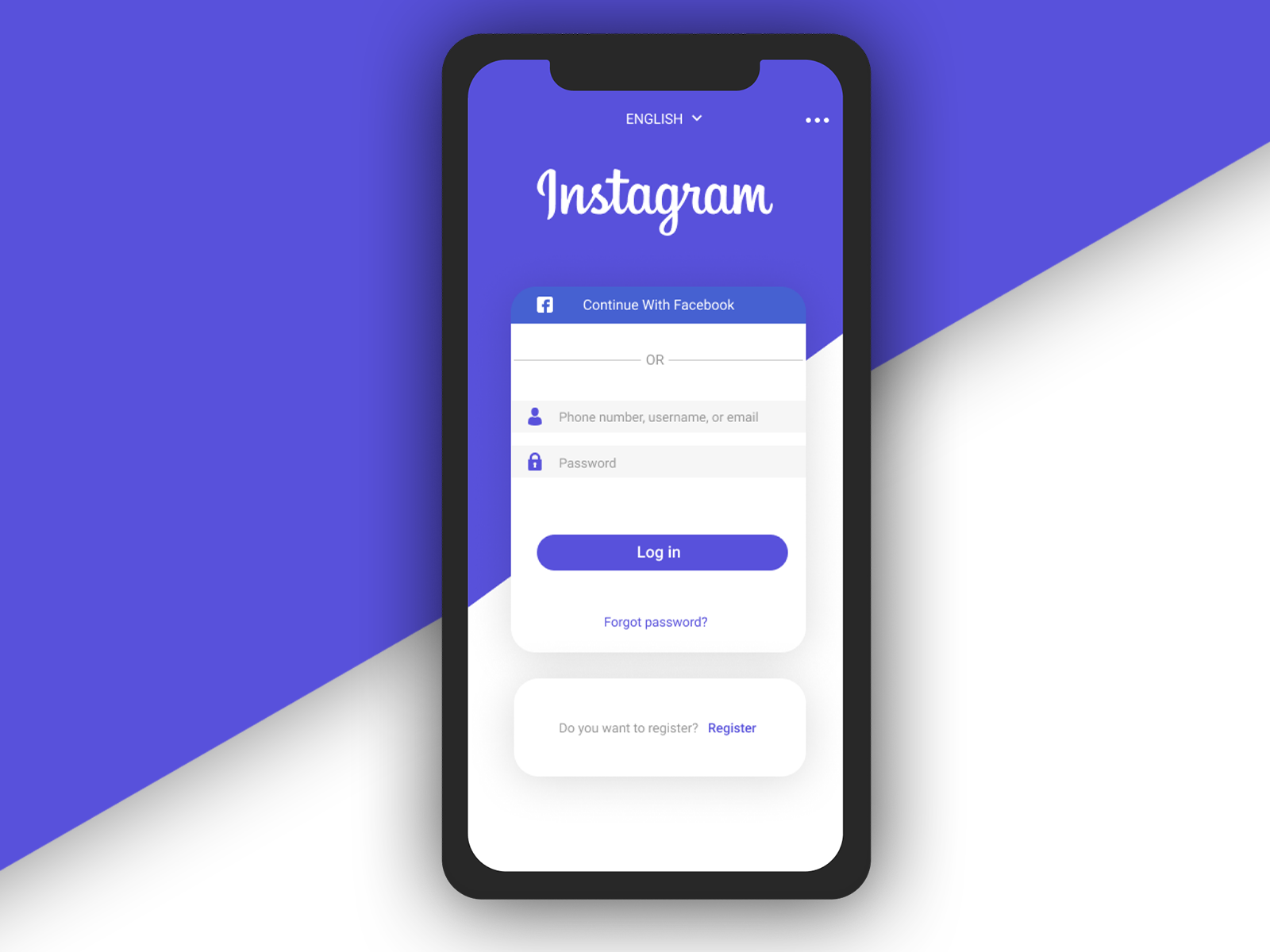 instagram log in page