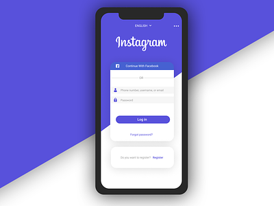 [Redesign] Simple login Instagram app app clean design flat icon instagram instagram app logo minimal mobile redesign typography ux