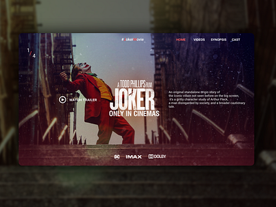 Joker movie website [Concept] clean dccomics design figma figmadesign flat icon minimal photoshop simple typography ui ux web website