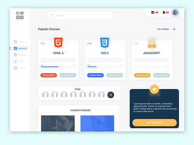 Website of Courses Concept clean colors concept design figma flat icon minimal photoshop simple site typography ux web webdesign website