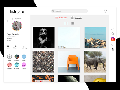 Instagram Desktop - Profile clean design figma flat icon ilustrator instagram minimal photoshop redesign redesign concept typography ui vector web web design website