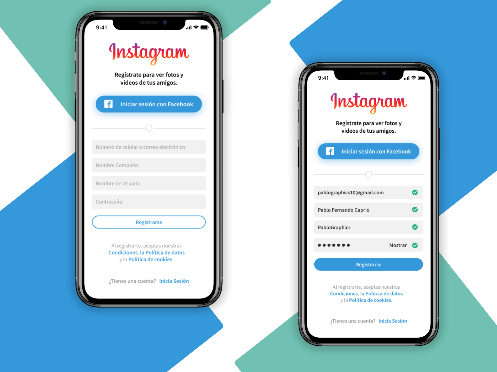 instagram sign up in facebook