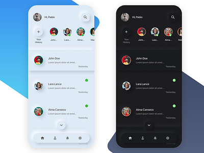 Chat app - Neumorphism 2020 2020 trend app chat clean dark figma icon ios light minimal neumorphism photoshop simple uidesign