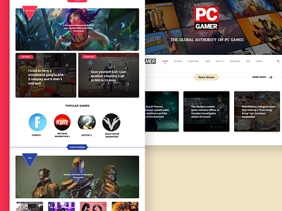 PcGamer website redesign concept clean design figma gaming minimal photoshop simple web website