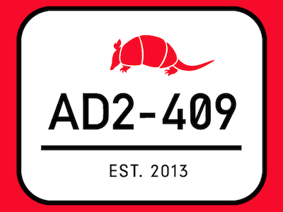 AD2-409 Logo 409 ad2 adfed armadillo beaumont brand branding logo southeast texas