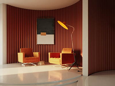 Retro 3d 3dart 3dartist architectural visualization artist cgi coronarender design illustration interior design render retro visualisation