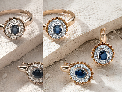 Jewelry image retouching. Before and after. background color correction jewellery jewelry retouching