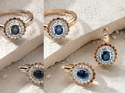 Jewelry image retouching. Before and after. background color correction jewellery jewelry retouching