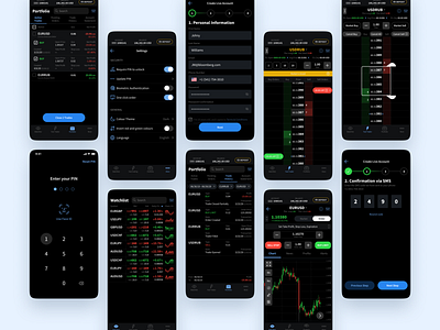 Trading Platform App app app design dark app dark theme dark ui design finance app productdesign ui ux